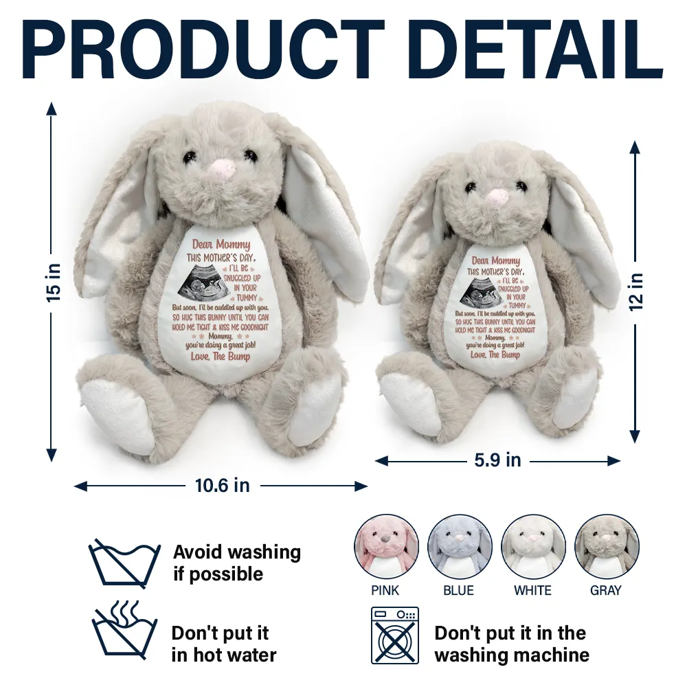 Custom Photo Dear Mommy This Mother's Day - Personalized Soft Toy Bunny - Image 5