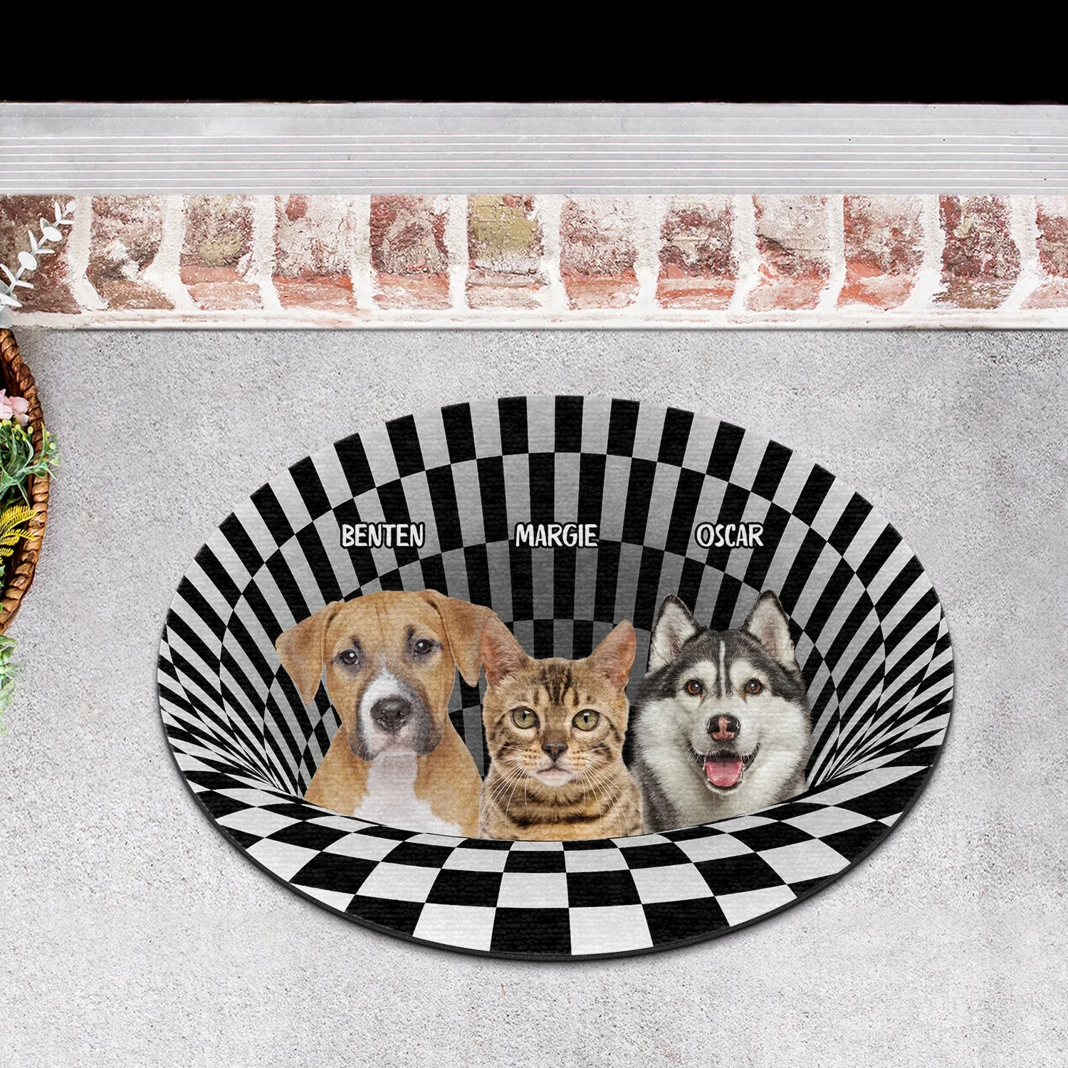 Custom Photo Dog Cat 3D Vision - Gift For Pet Lovers - Personalized Custom Shaped Doormat - Image 4