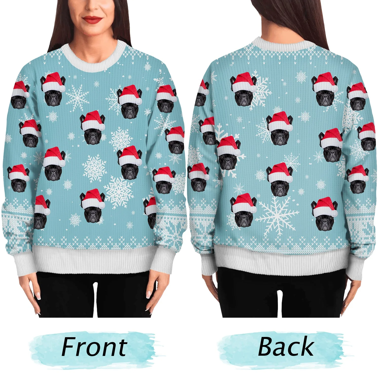Custom Photo Family Dog Cat Face - Christmas Gift For Pet Lovers, Family Members - Personalized Unisex Ugly Sweater - Image 6
