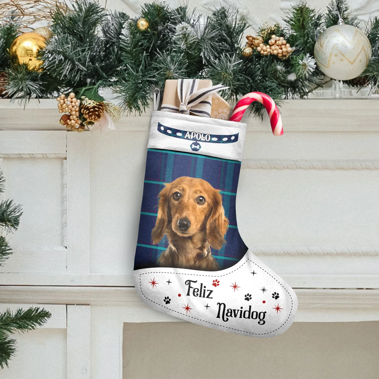 Custom Photo Dog Cat Dear Santa Define Naughty - Christmas Gift For Pet Lovers - Personalized Christmas Stocking - Image 3