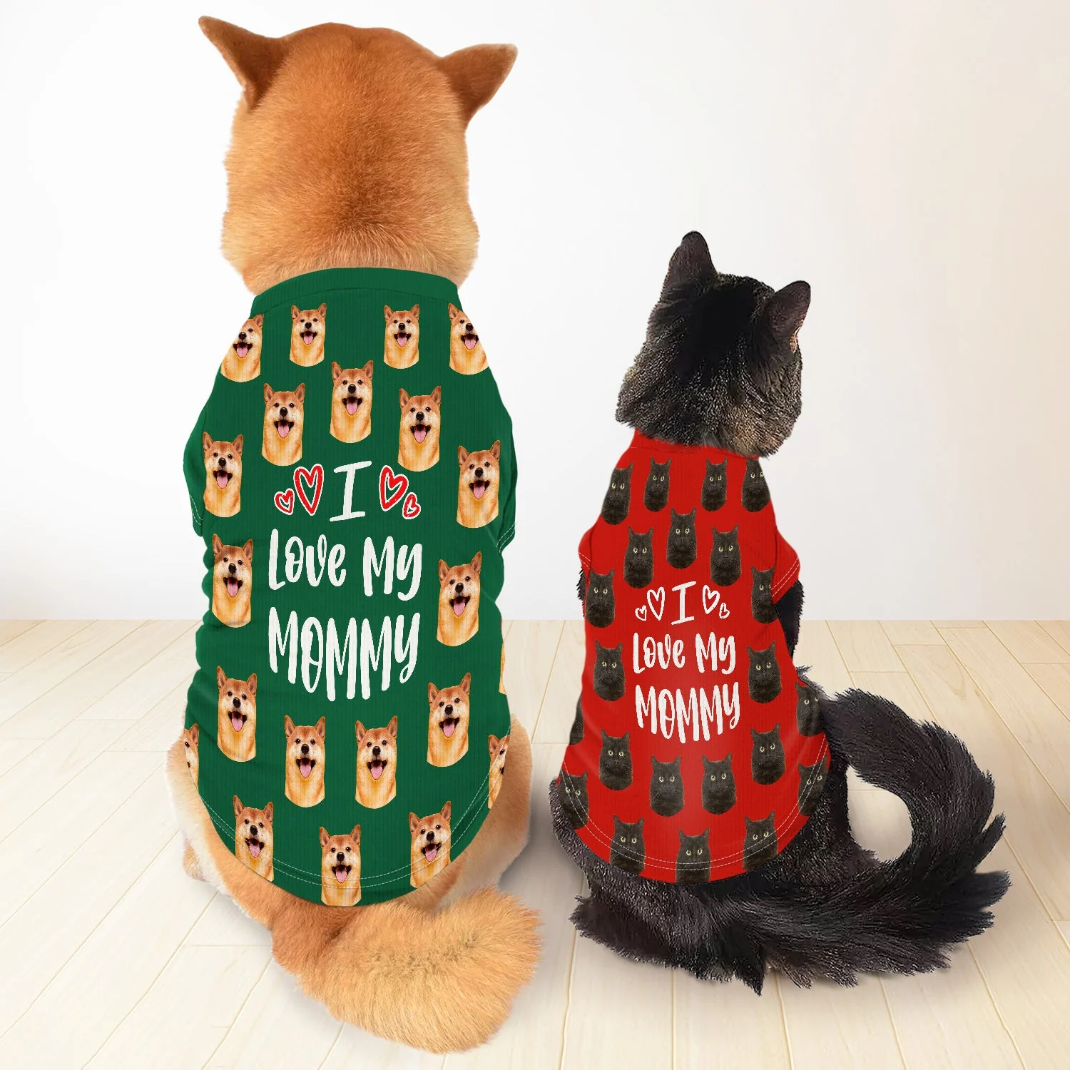 Custom Photo Dog Cat I Love My Mommy Daddy - Gift For Pet Lovers - Personalized Pet Shirt - Image 4