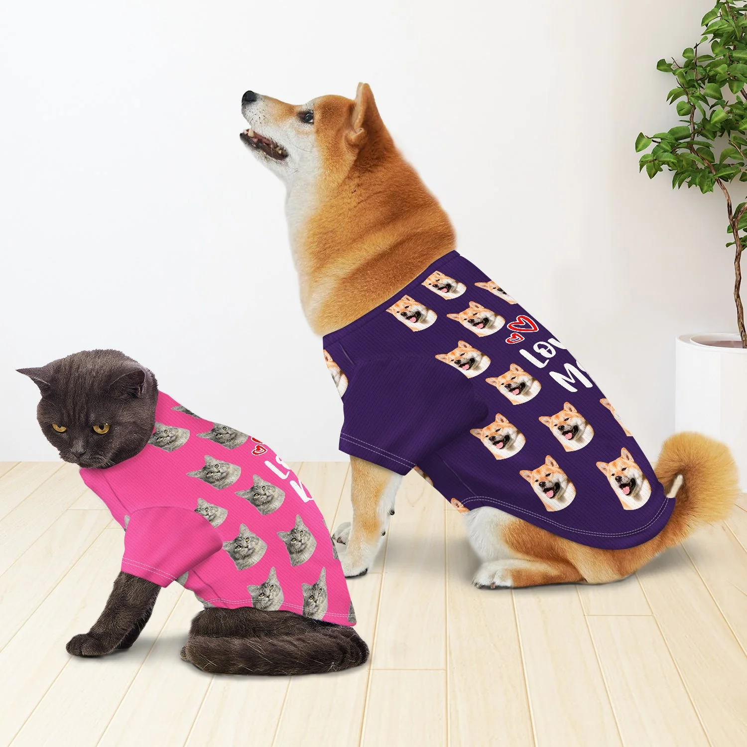 Custom Photo Dog Cat I Love My Mommy Daddy - Gift For Pet Lovers - Personalized Pet Shirt - Image 5