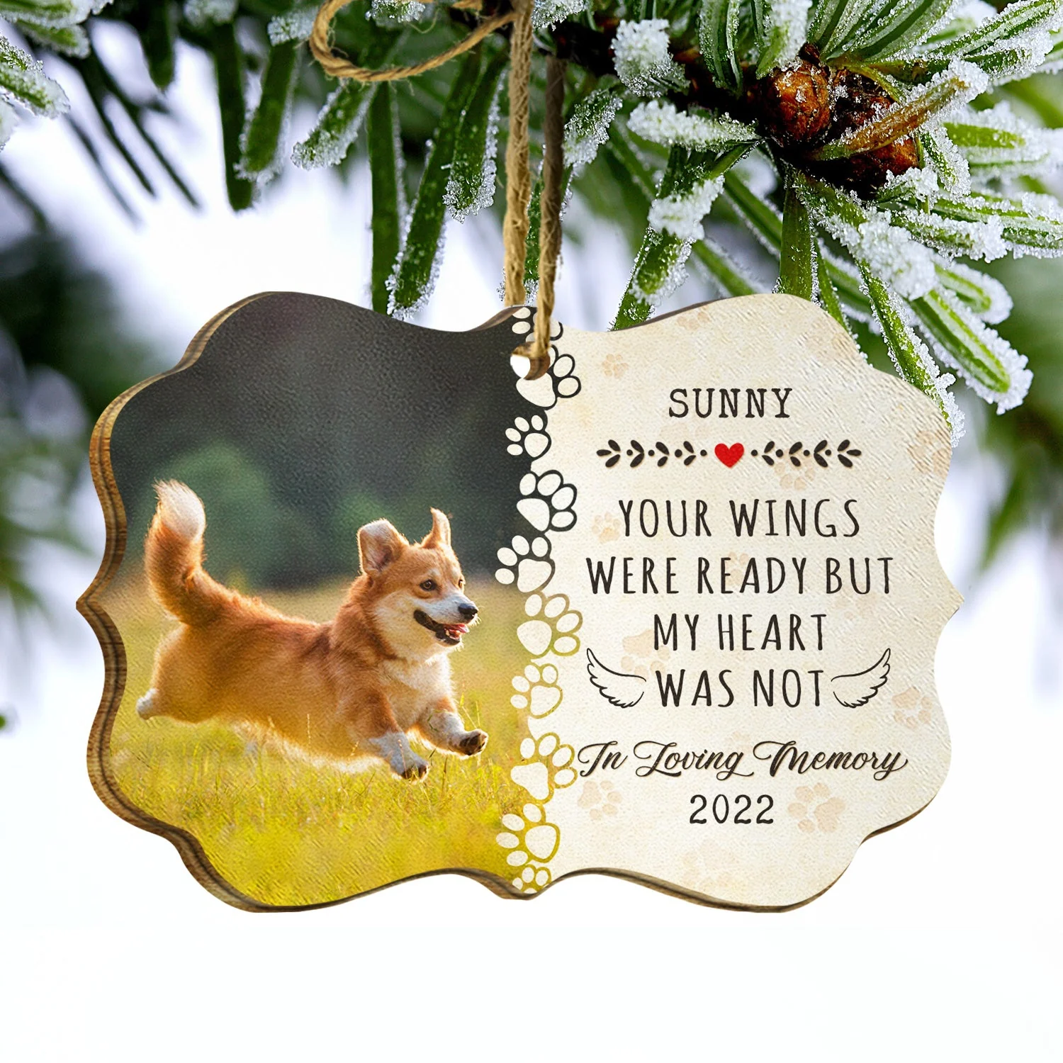 Custom Photo Dog Cat If Love Alone Could Have Kept You Here - Memorial Gift - Personalized Custom Wooden Ornament - Image 3