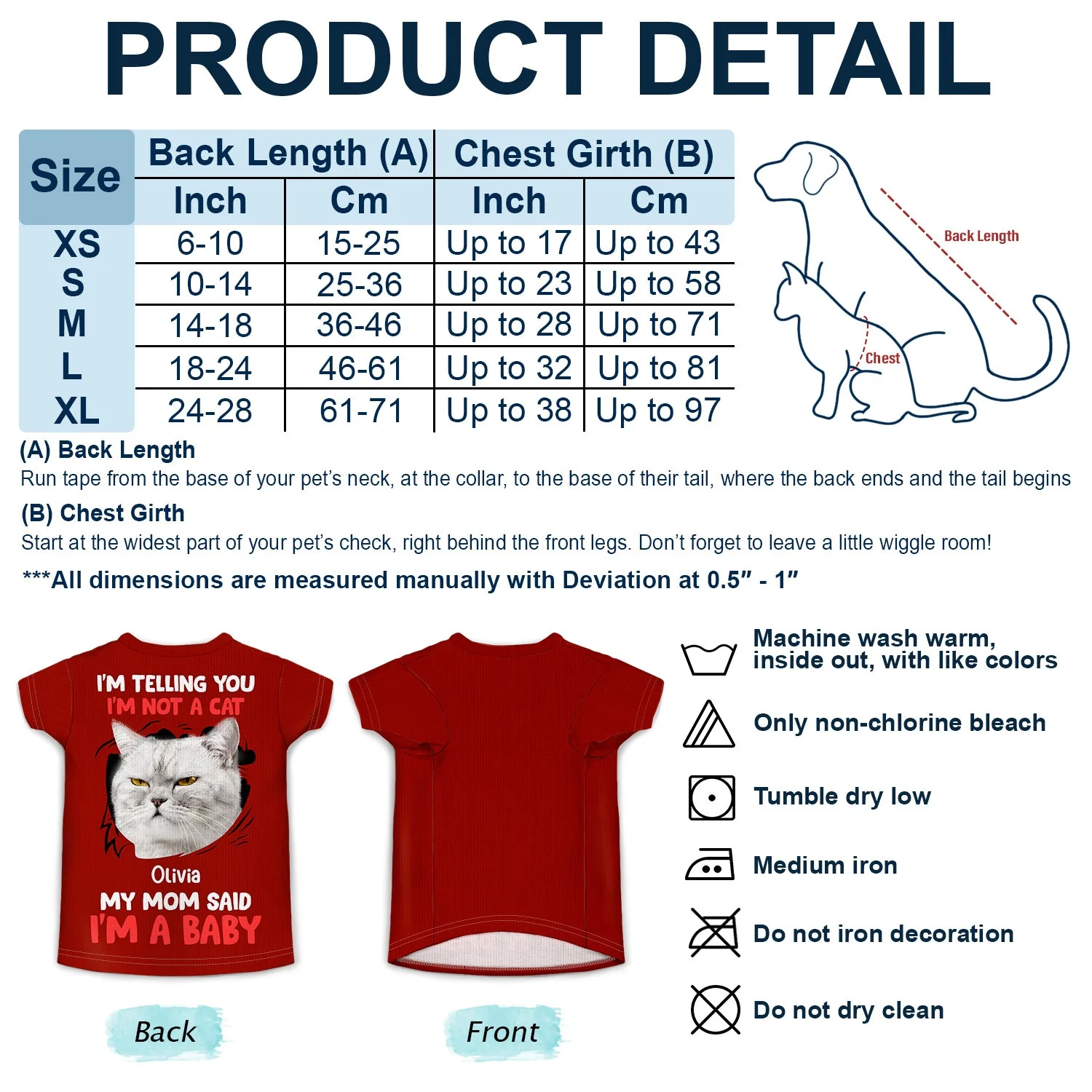 Custom Photo Dog Cat I'm A Baby - Gift For Pet Lovers, Dog Mom, Cat Mom - Personalized Pet Shirt - Image 3