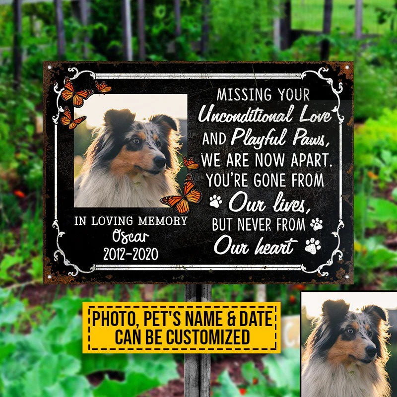 Custom Photo Dog Cat Missing Your Unconditional Love Photo Gift Pet Memorial Gift Custom Classic Metal Signs, Yard Sign, Pet Loss Gifts, Pet Sympathy, Dog Loss, Cat Loss - Image 4