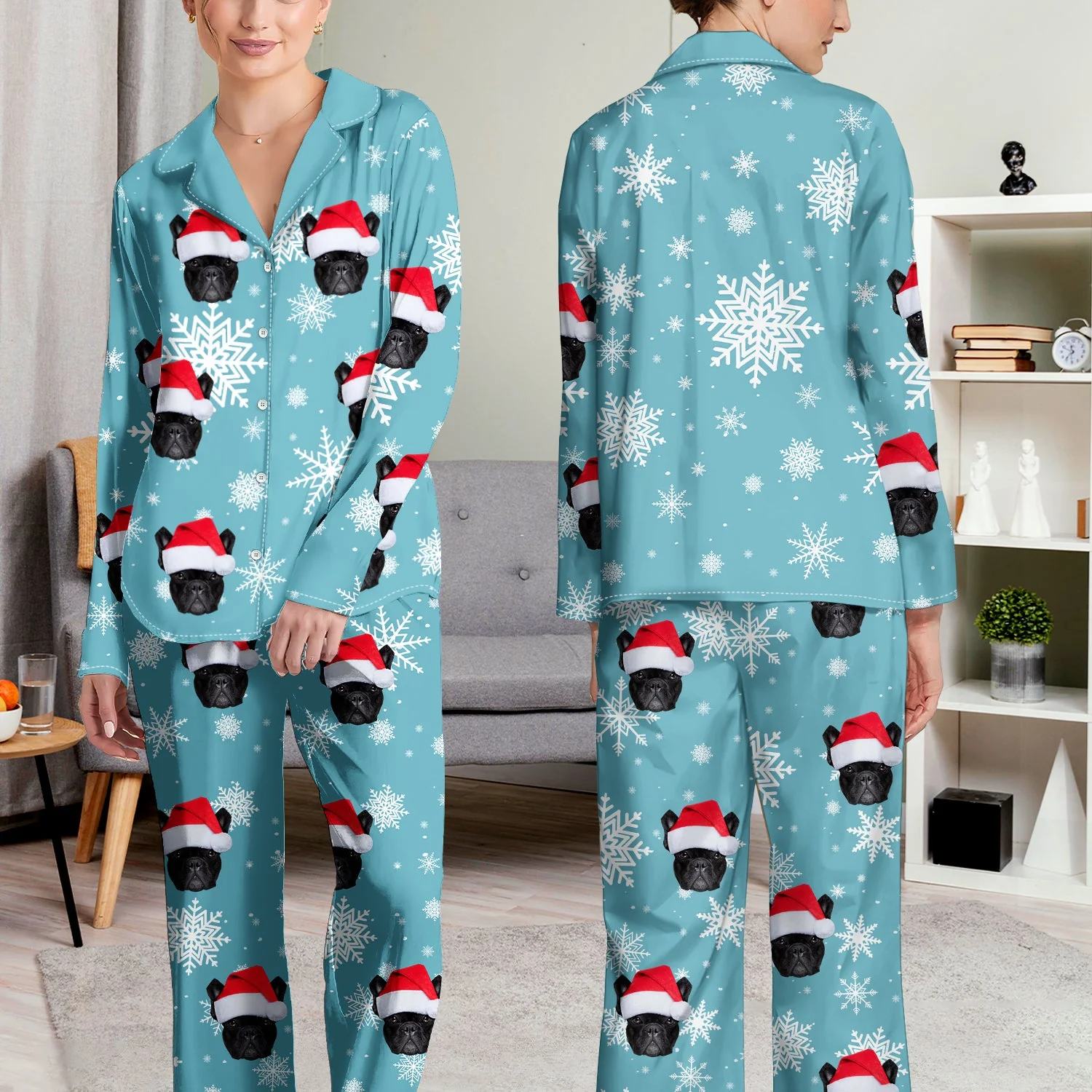 Custom Photo Dog Cat Mom Dad - Christmas, Gift For Family - Personalized Long Pajamas Set - Image 5