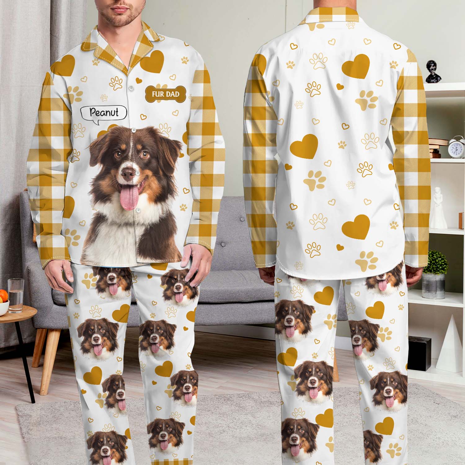Custom Photo Dog Cat Mom Dad - Funny Birthday Gift For Wife, Husband, Dog Mom, Cat Mom, Dog Dad, Cat Dad, Pet Lovers - Personalized Custom Long Pajamas Set - Image 6