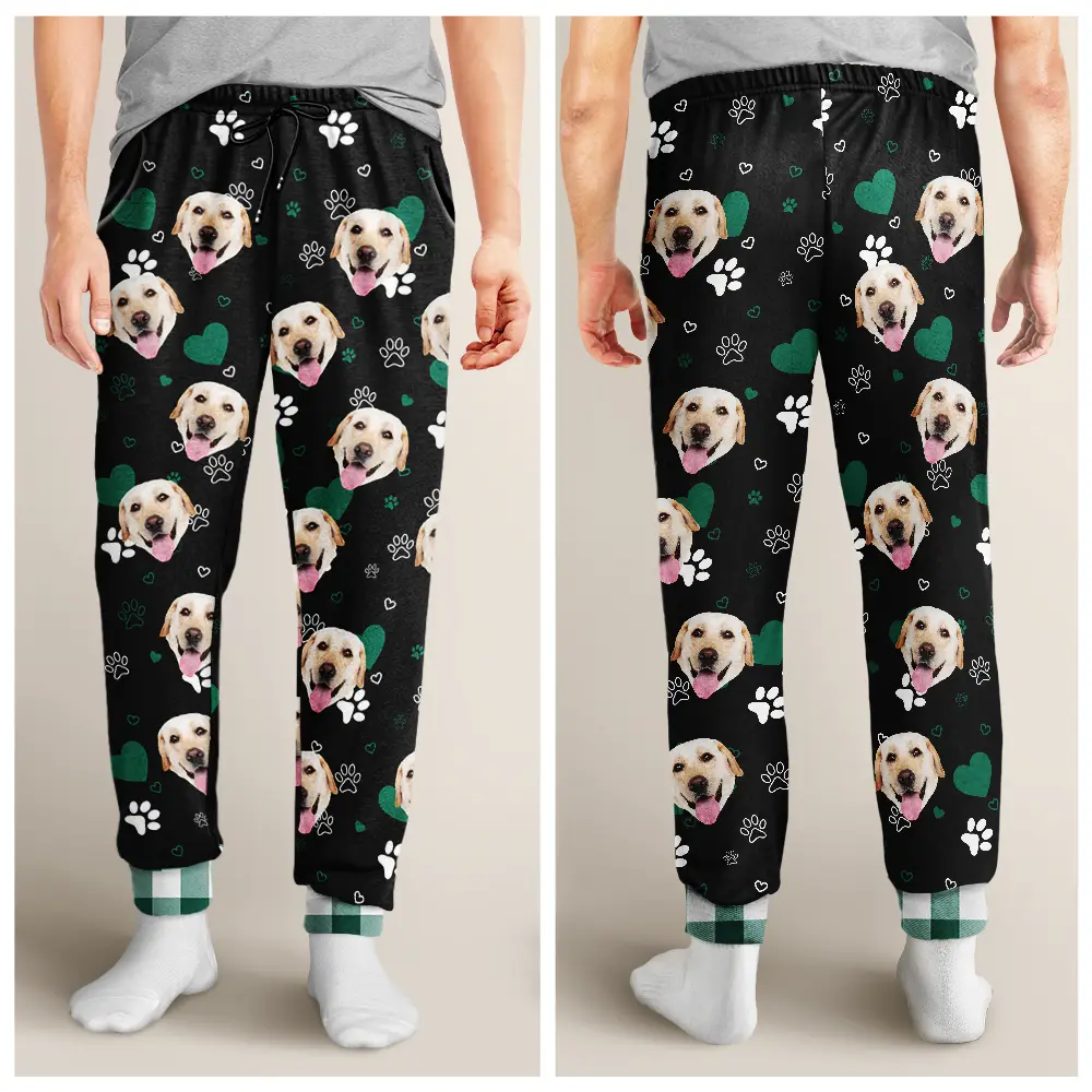 Custom Photo Dog Cat Mom Dad - Personalized Pajama Pants - Image 5