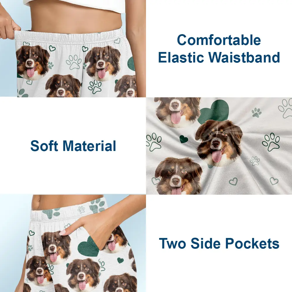 Custom Photo Dog Cat Mom Dad - Personalized Pajama Shorts - Image 6