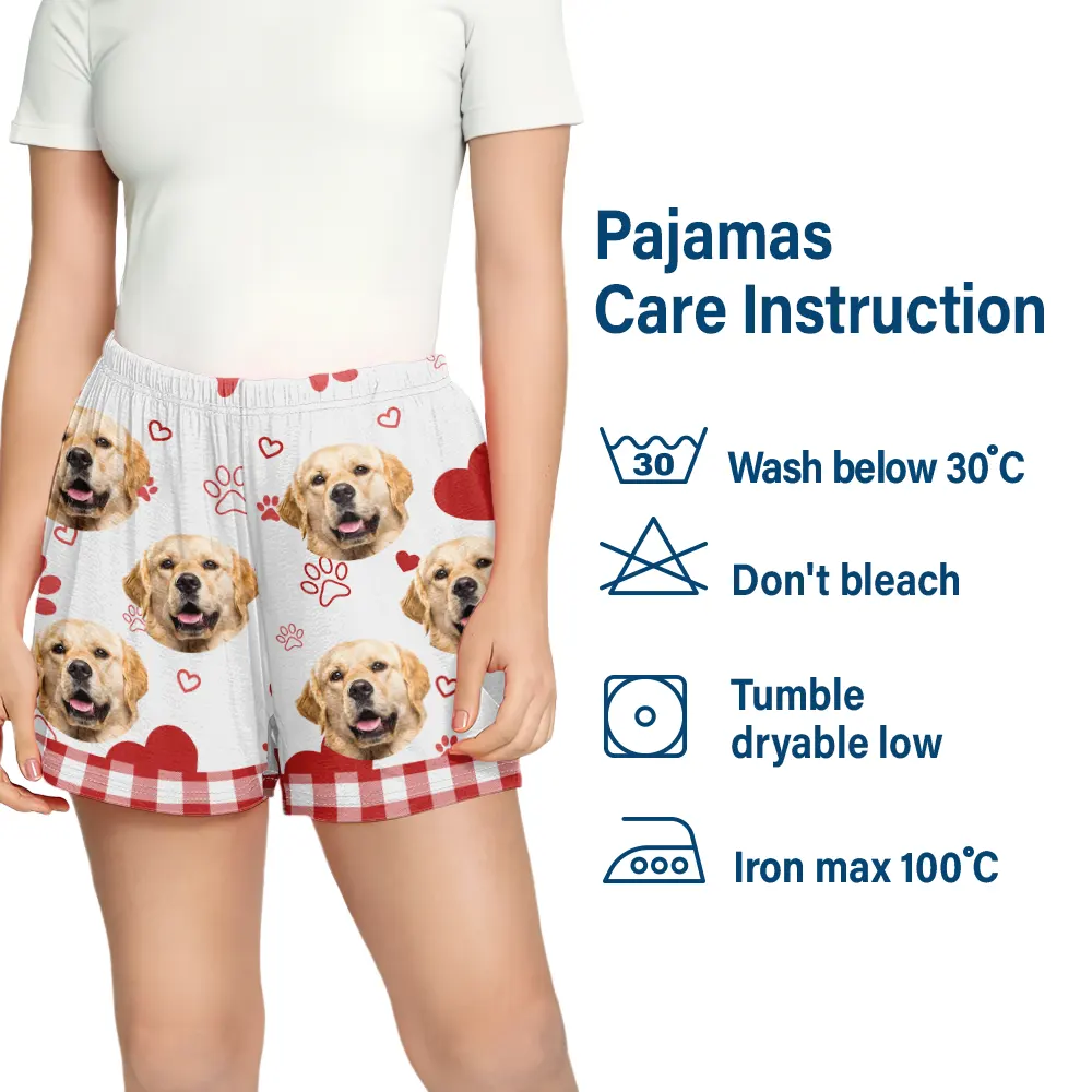 Custom Photo Dog Cat Mom Dad - Personalized Pajama Shorts - Image 7