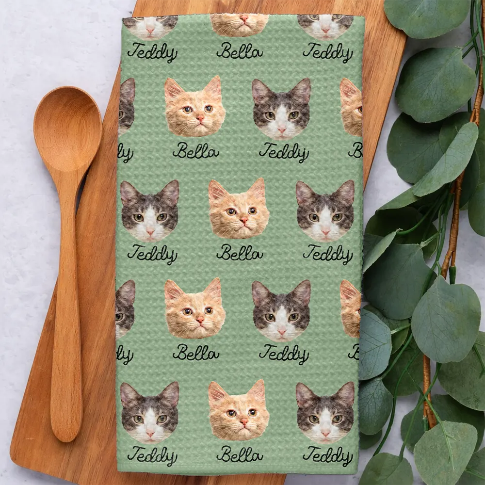 Custom Photo Dog Cat Pet Funny Face - Personalized Kitchen Towel - Image 3