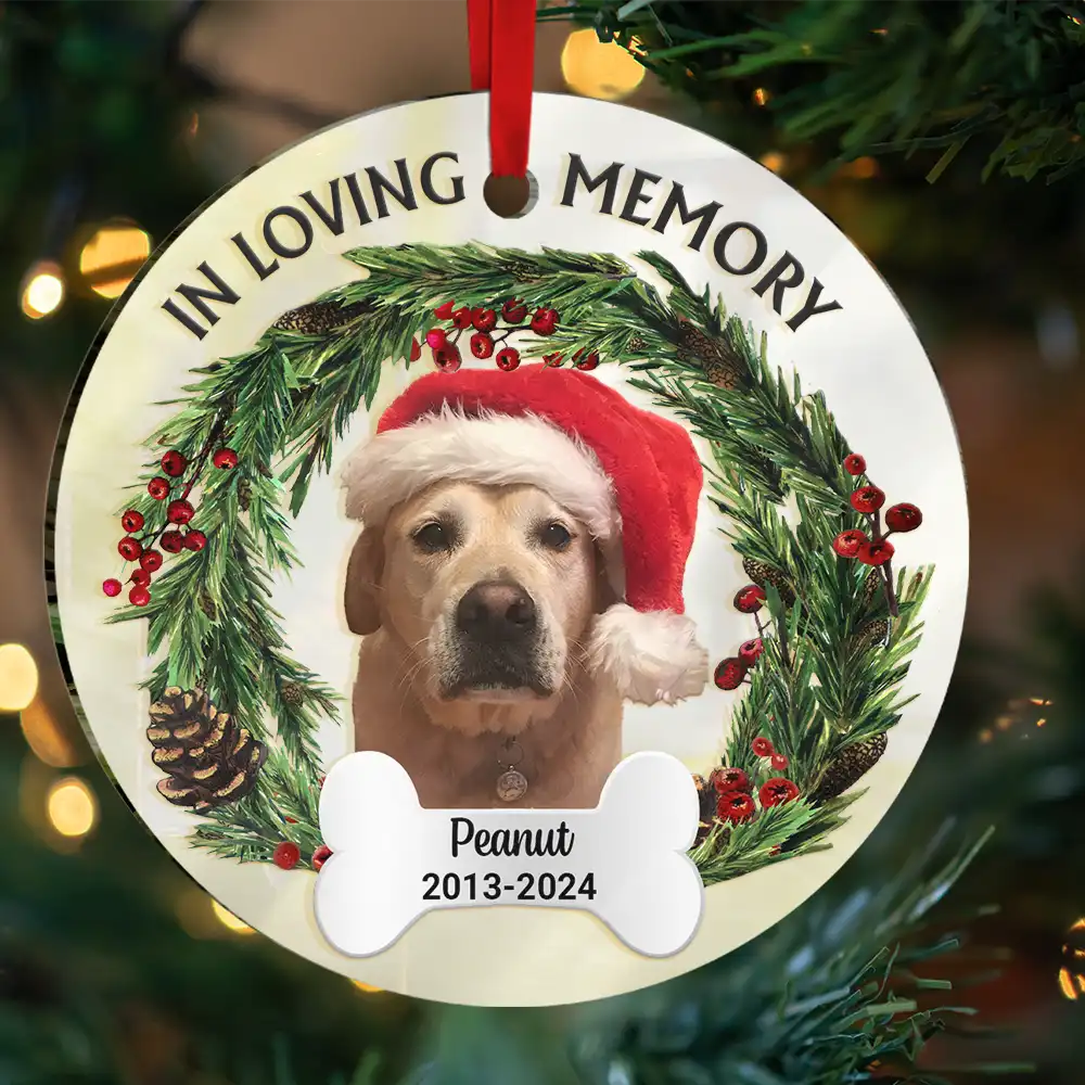 Custom Photo Dog Cat Pet Human In Loving Memory - Personalized Custom Shaped Mirror Ornament - Image 4