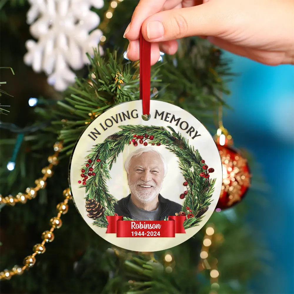 Custom Photo Dog Cat Pet Human In Loving Memory - Personalized Custom Shaped Mirror Ornament - Image 5