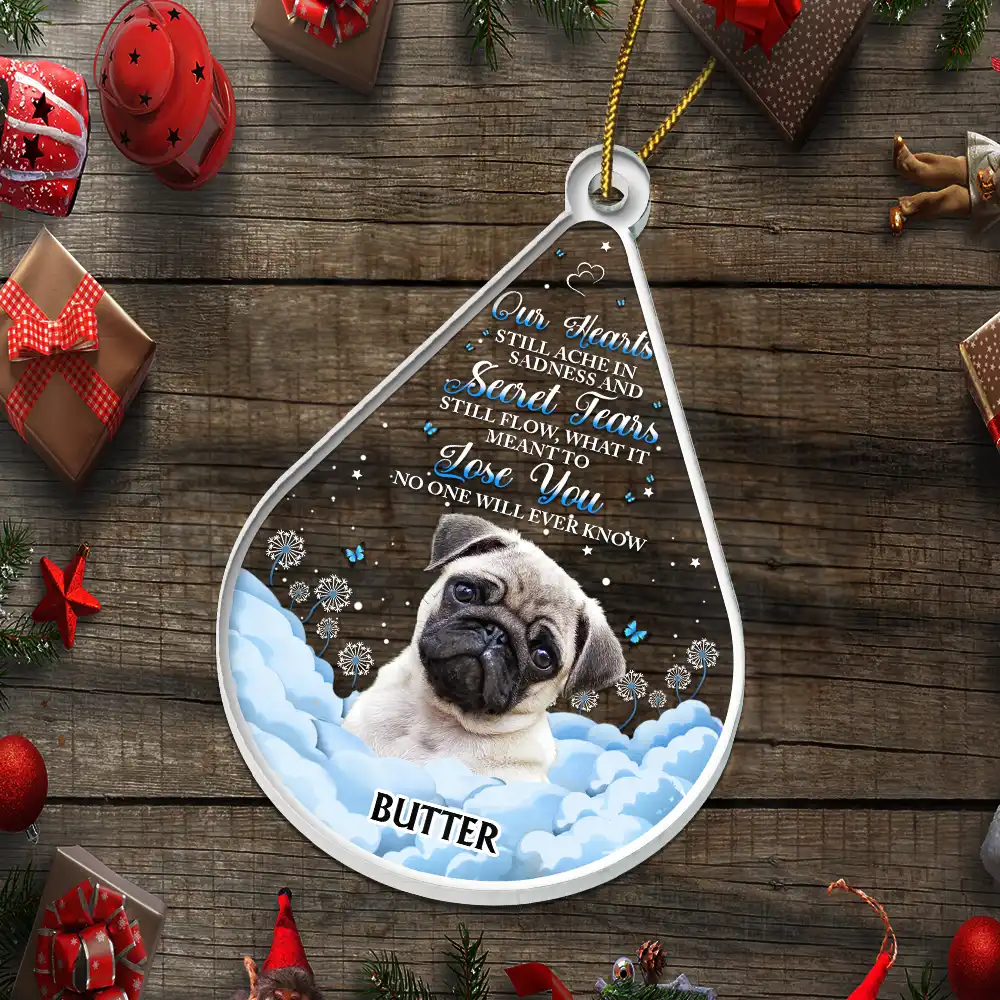 Custom Photo Dog Cat Pet Human Memorial Teardrop - Personalized Custom Shaped Acrylic Ornament - Image 6