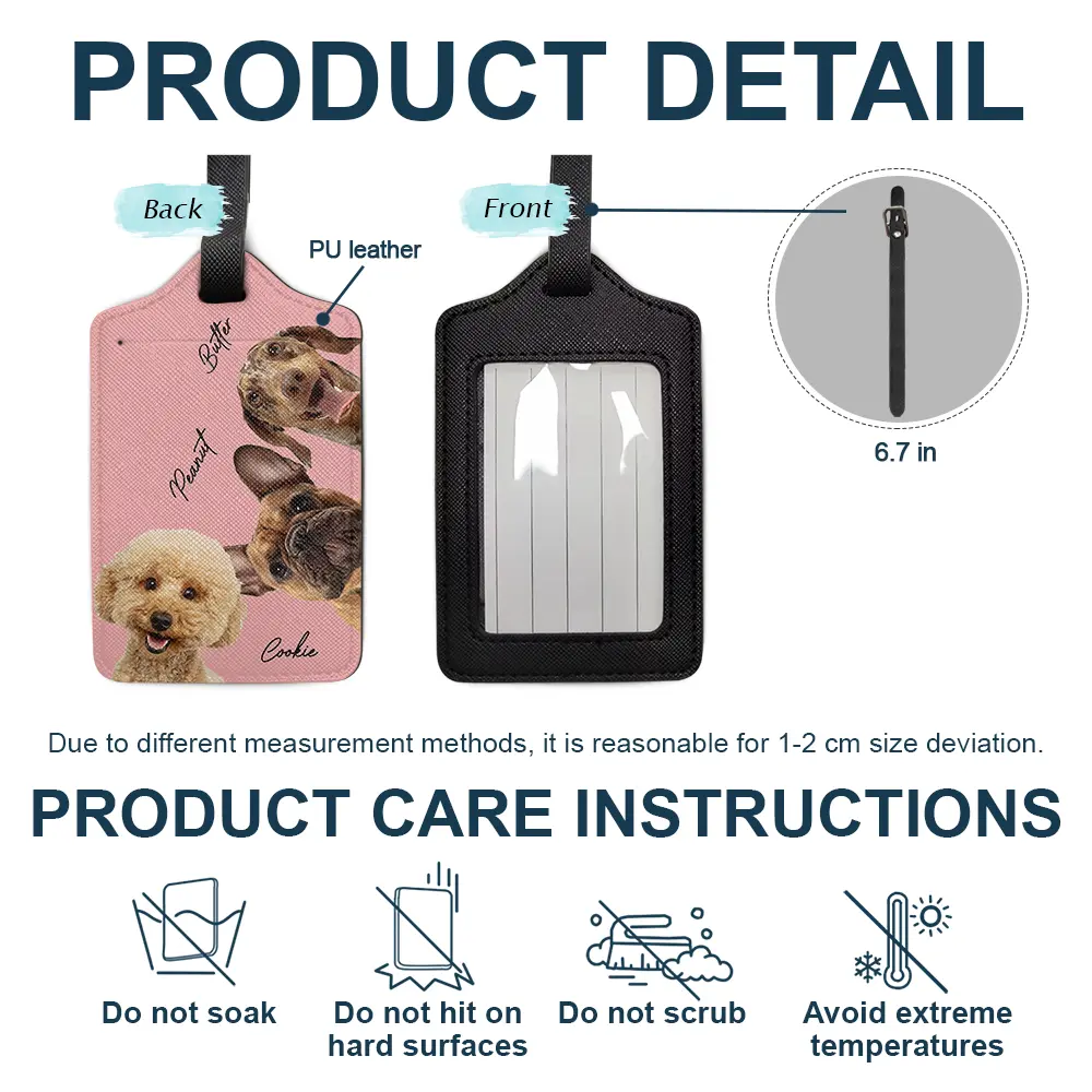 Custom Photo Dog Cat Pet Human - Personalized Luggage Tag - Image 5