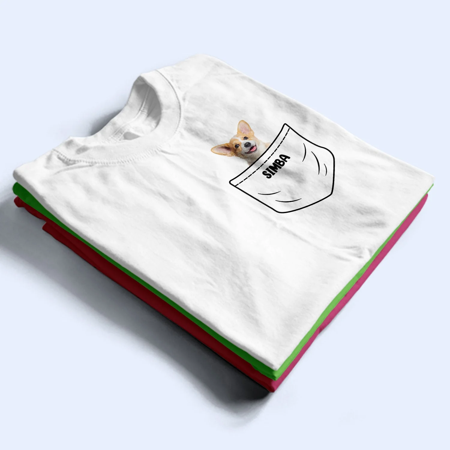Custom Photo Dog Cat Pocket - Gift For Pet Lovers - Personalized T Shirt - Image 3