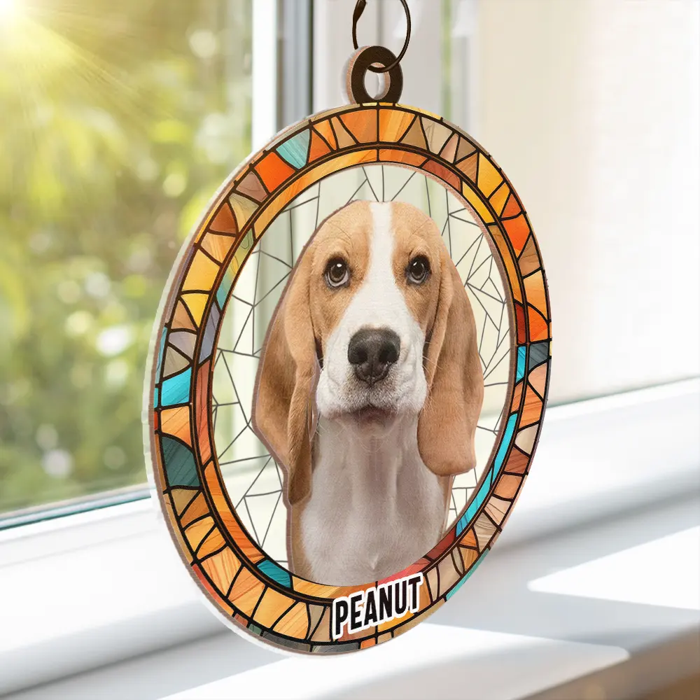 Custom Photo Dog Cat Portrait - Personalized Window Hanging Suncatcher Ornament - Image 4