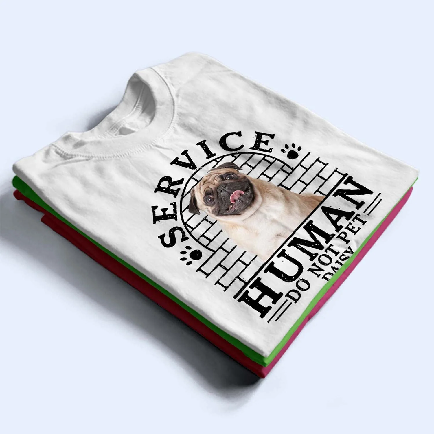 Custom Photo Dog Cat Service Human Do Not Pet - Gift For Dog Lovers And Cat Lovers - Personalized Custom T Shirt - Image 2