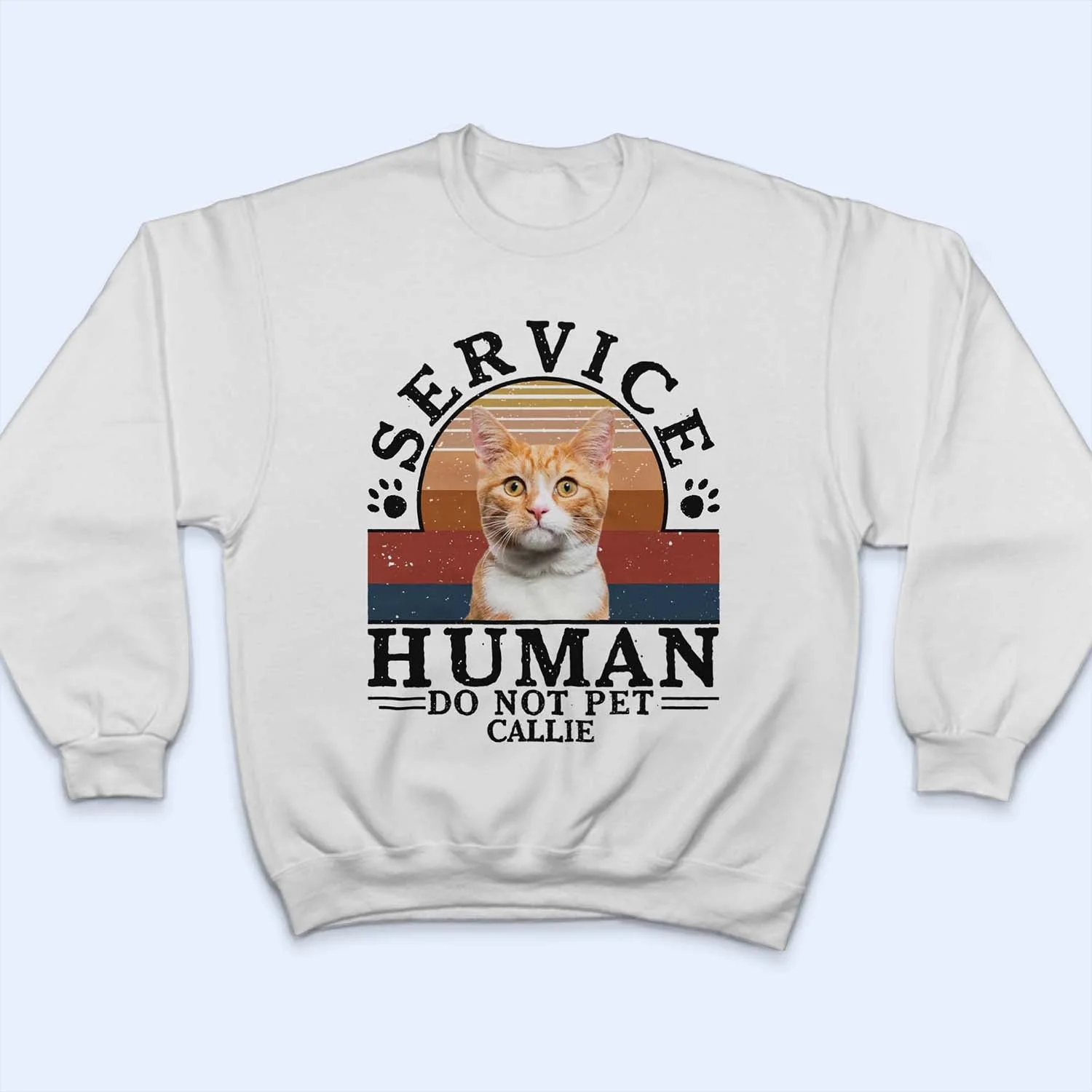 Custom Photo Dog Cat Service Human Do Not Pet - Gift For Dog Lovers And Cat Lovers - Personalized Custom T Shirt - Image 5