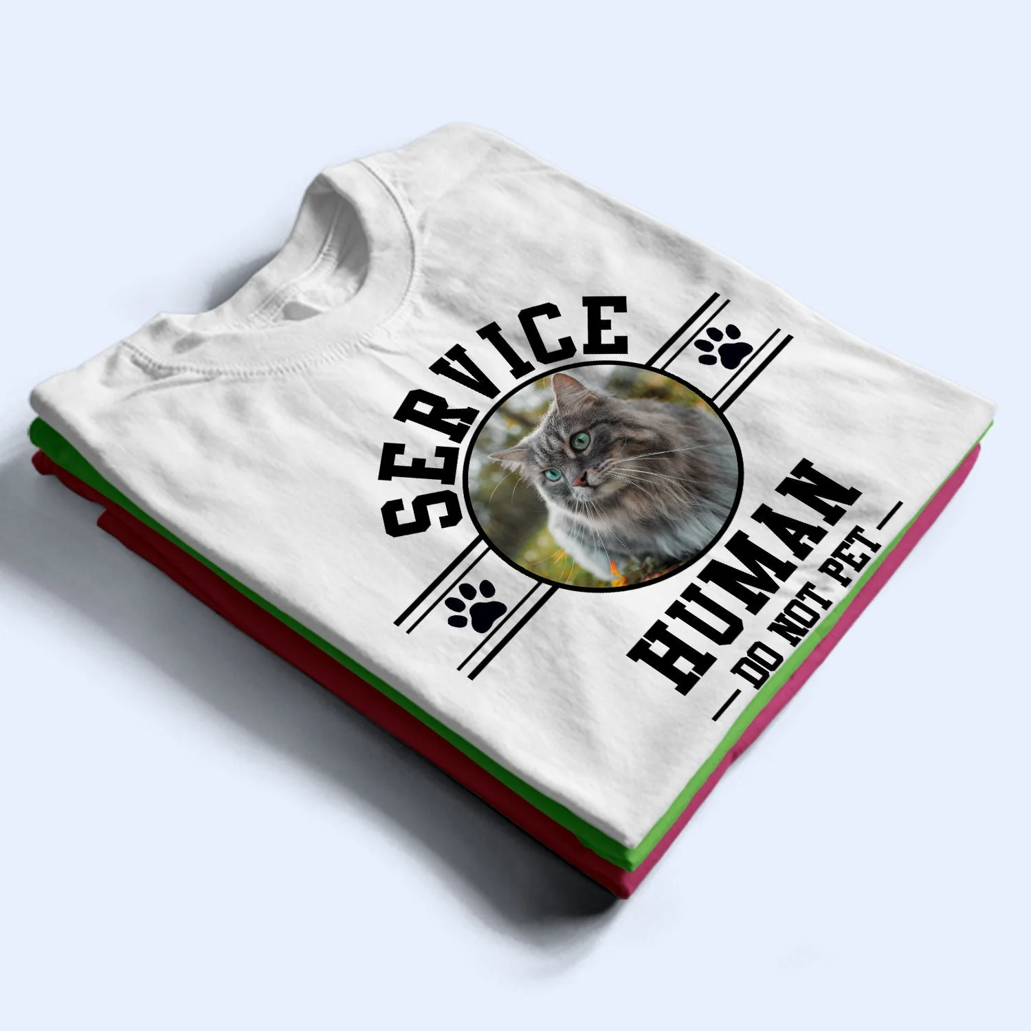 Custom Photo Dog Cat Service Human Do Not Pet - Gift For Pet Lovers - Personalized T Shirt - Image 2
