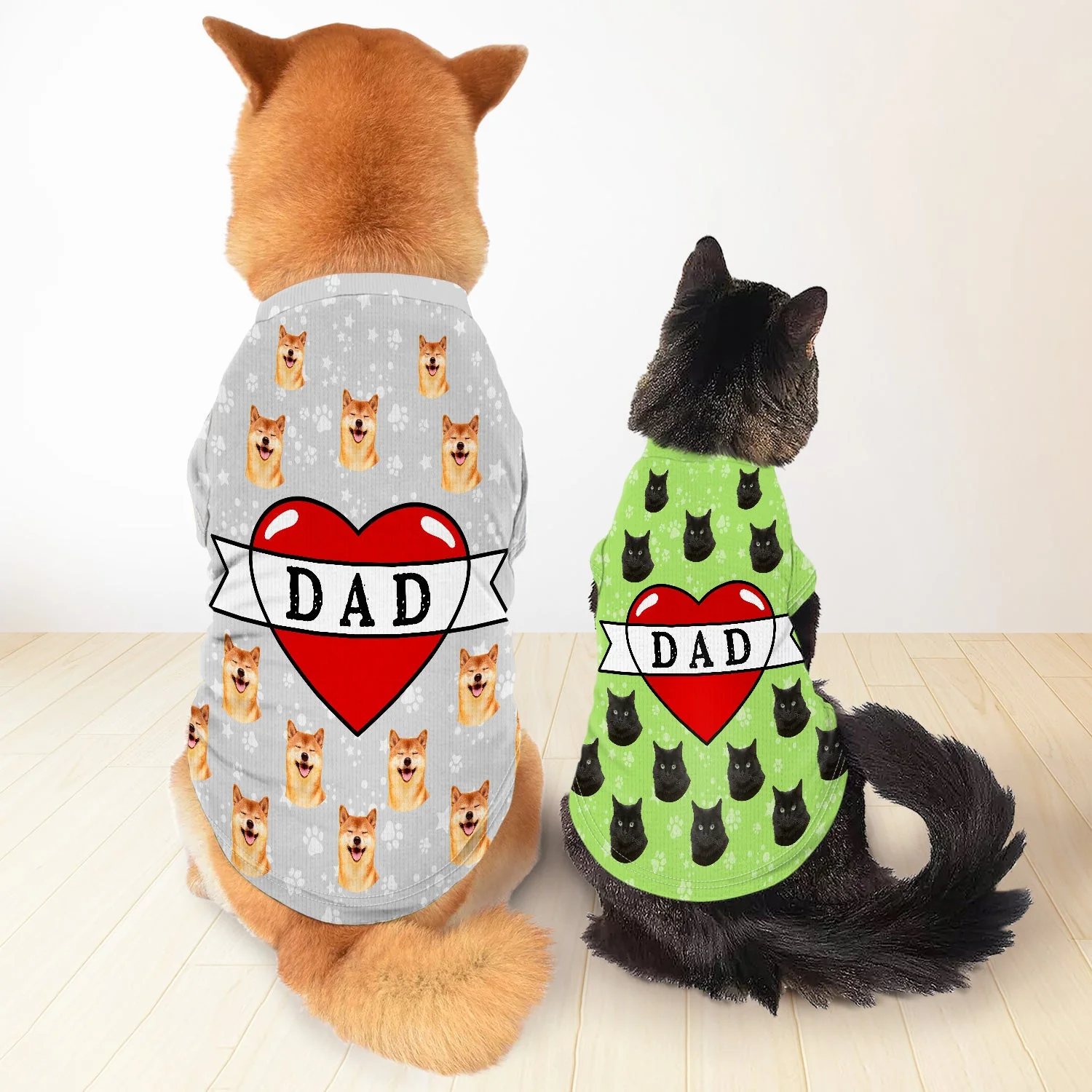 Custom Photo Dog Cat Tattoo Heart - Gift For Pet Lovers, Dog Mom, Dog Dad, Cat Mom, Cat Dad - Personalized Pet Shirt - Image 4