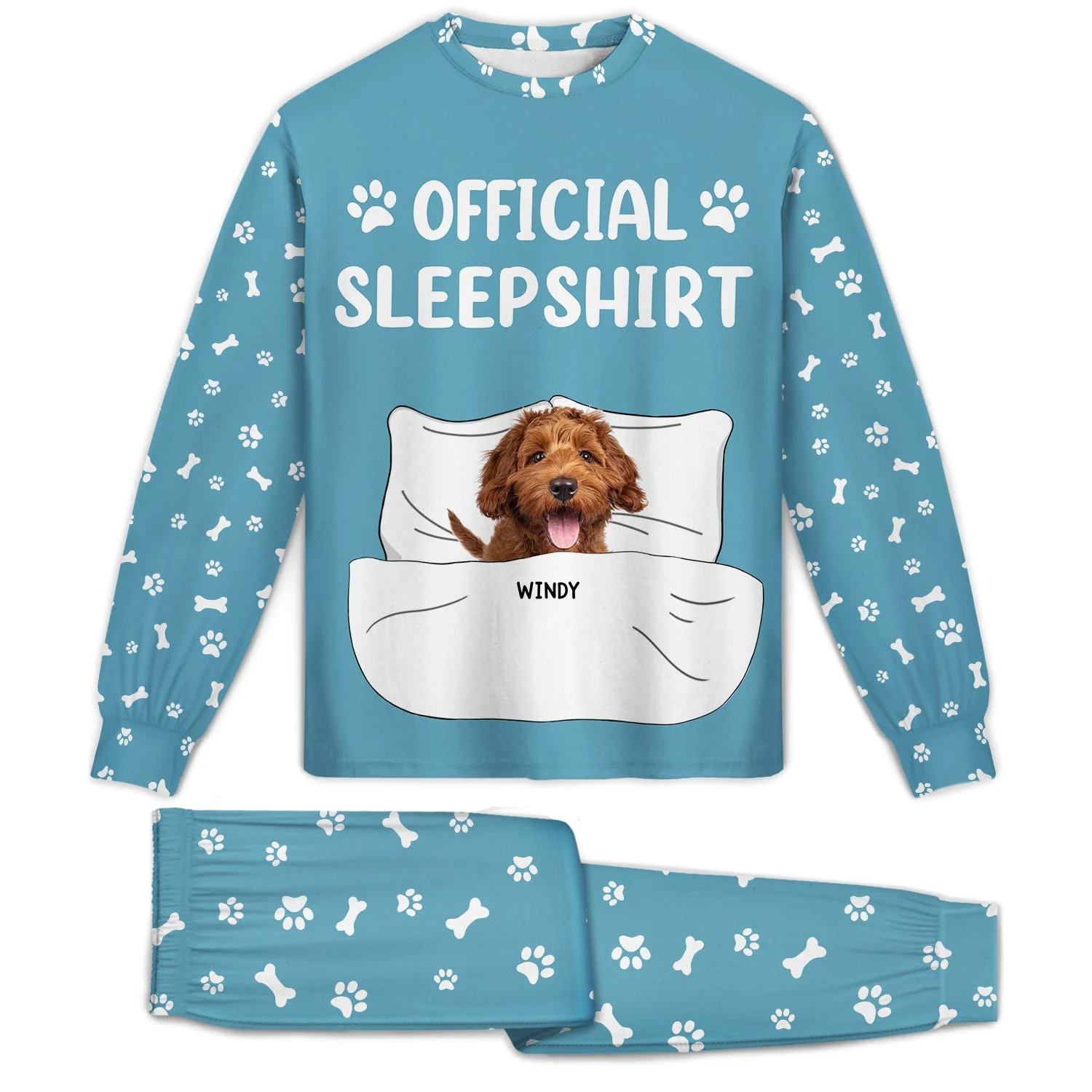 Custom Photo Dog Cat The Real Snuggle - Gift For Pet Lovers - Personalized Unisex Pajamas Set - Image 4