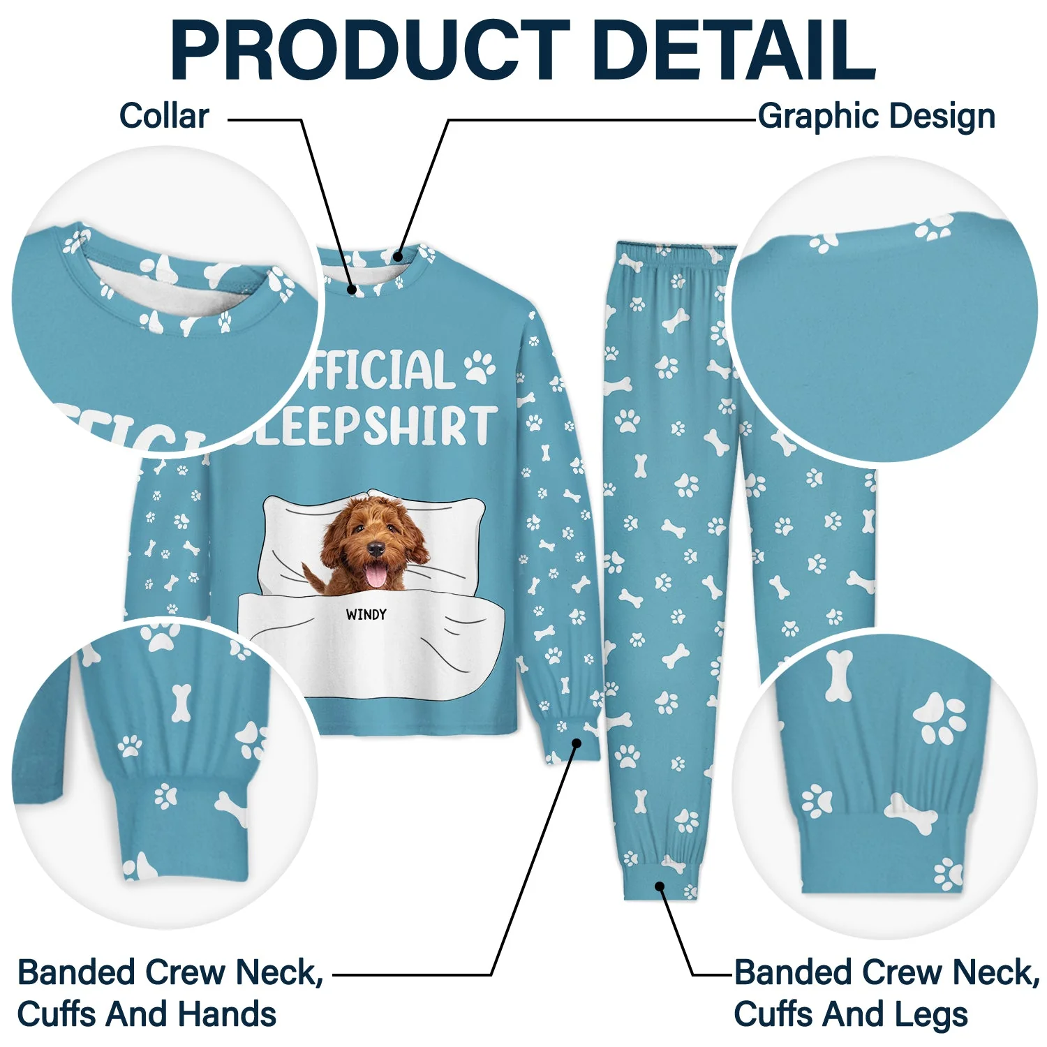 Custom Photo Dog Cat The Real Snuggle - Gift For Pet Lovers - Personalized Unisex Pajamas Set - Image 6