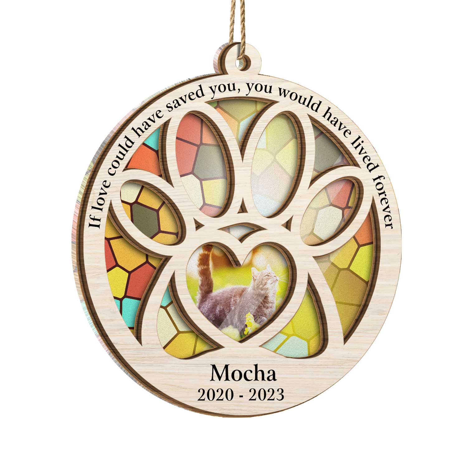 Custom Photo Dog Cat You Would Have Lived Forever - Pet Memorial Gift, Christmas Decor - Personalized Suncatcher Ornament - Image 2