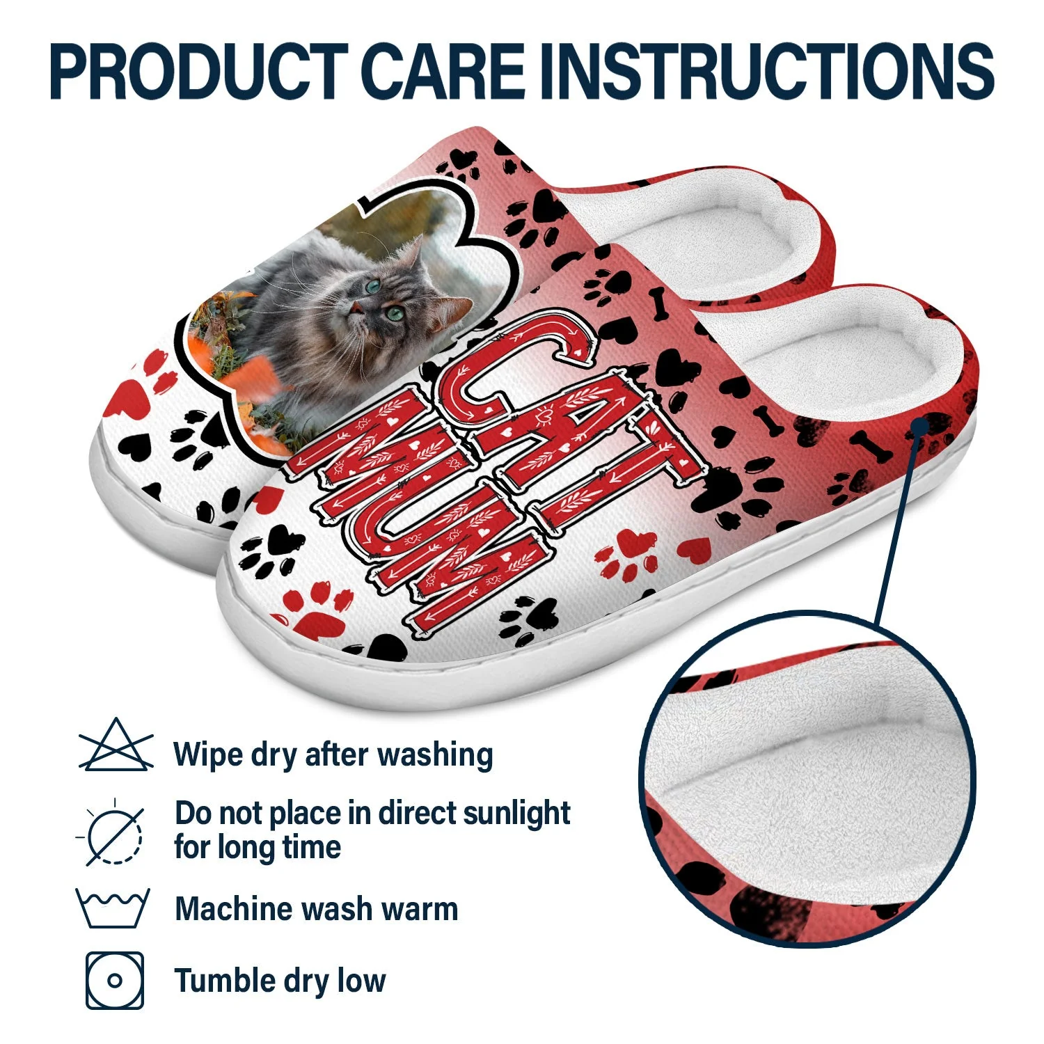 Custom Photo Dog Mom, Cat Mum, Fur Mama - Gift For Pet Lover, Women Who Love Dogs & Cats - Personalized Fluffy Slippers - Image 6