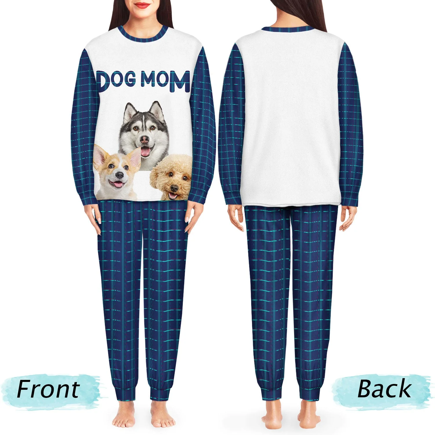 Custom Photo Dog Mom Dog Dad - Gift For Dog Lovers - Personalized Unisex Pajamas Set - Image 5