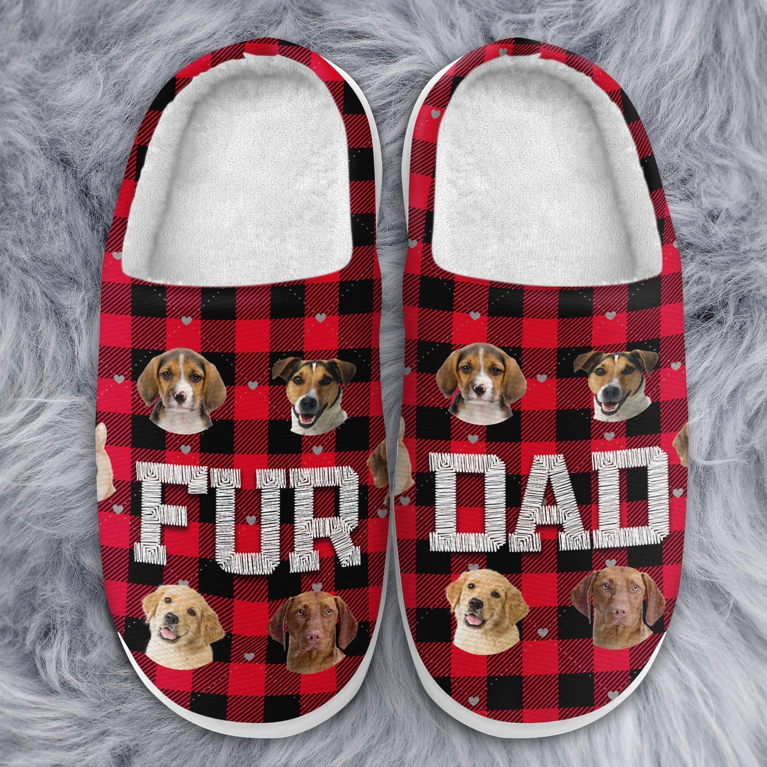 Custom Photo Dog Mom - Gift For Dog Lovers - Personalized Fluffy Slippers - Image 4