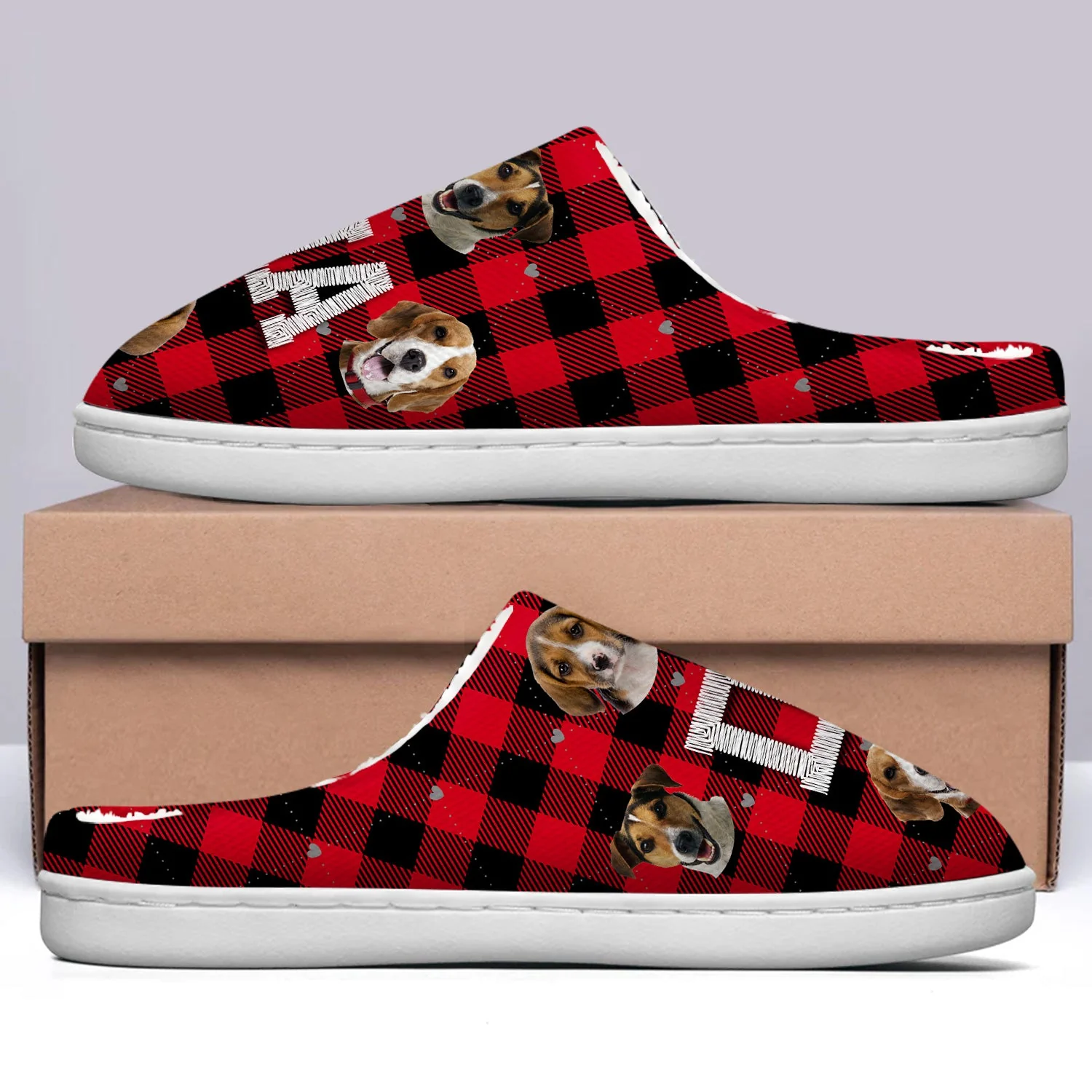 Custom Photo Dog Mom - Gift For Dog Lovers - Personalized Fluffy Slippers - Image 5