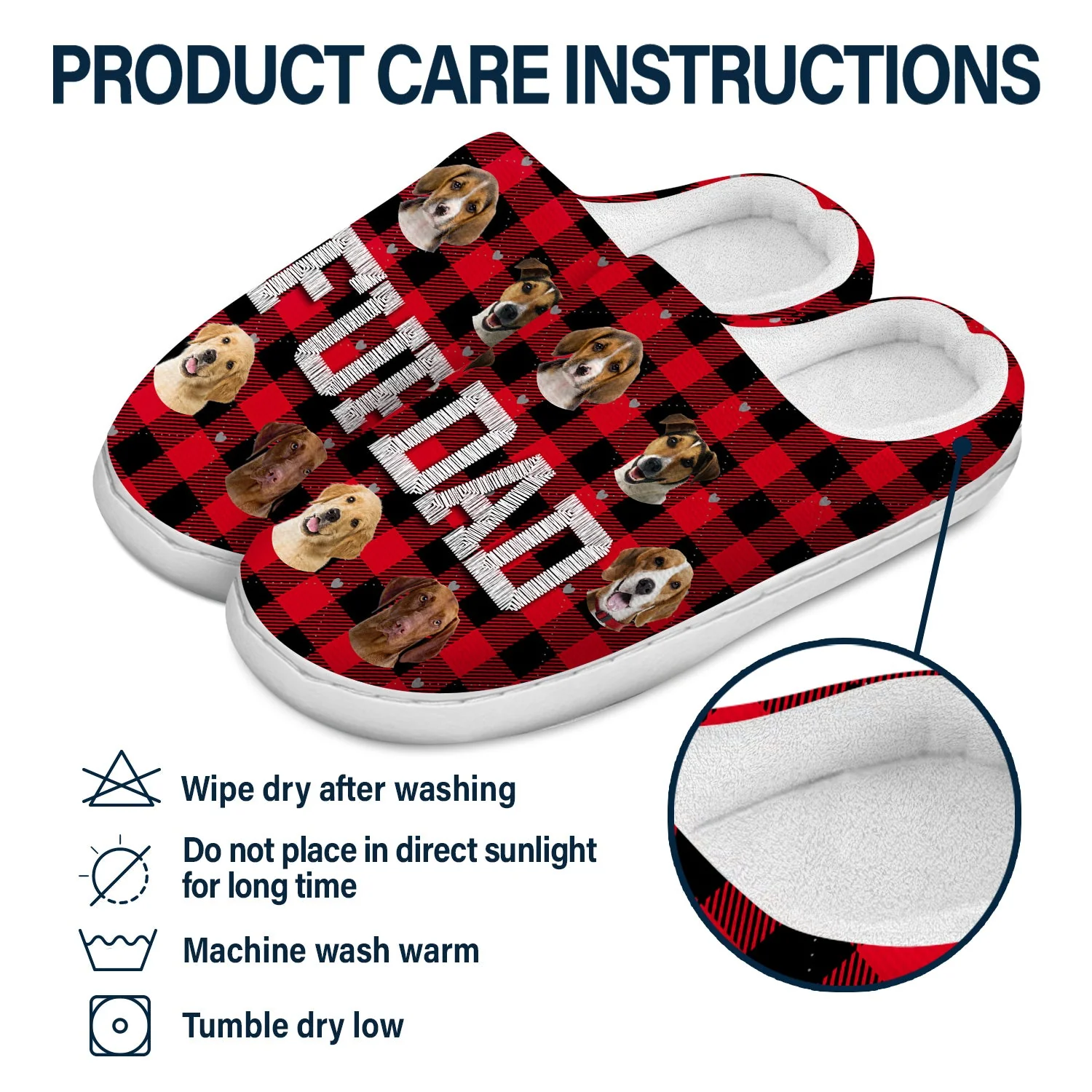 Custom Photo Dog Mom - Gift For Dog Lovers - Personalized Fluffy Slippers - Image 7