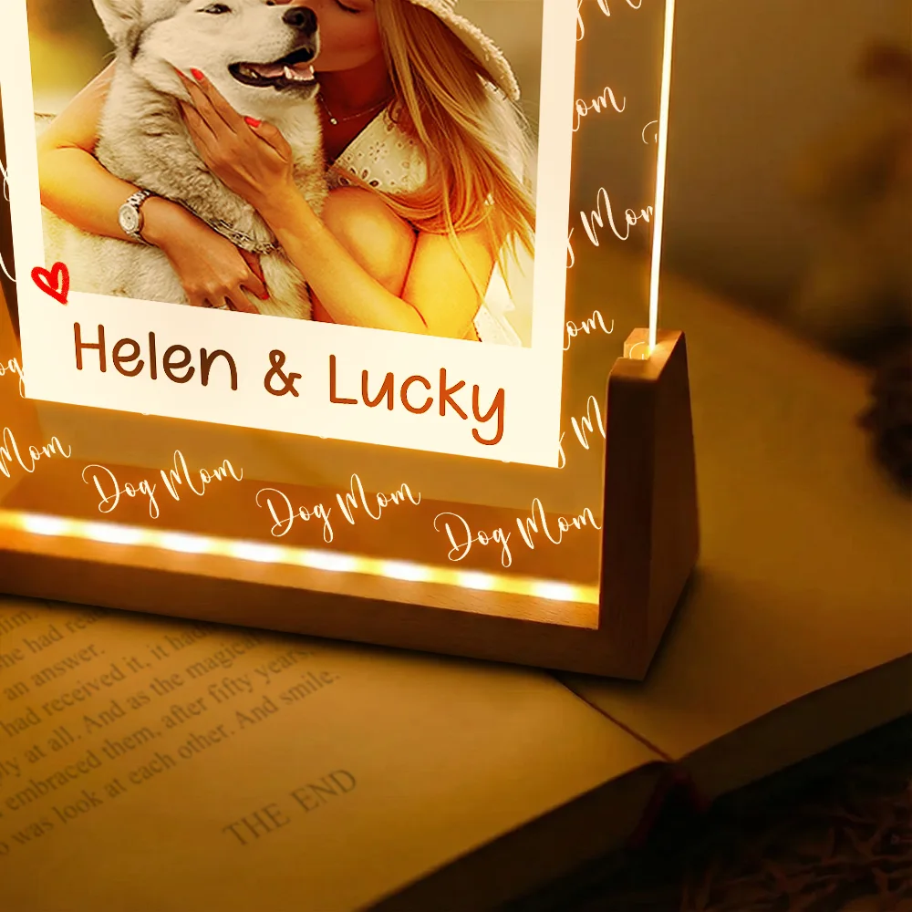 Custom Photo Dog Mom Pet Lover Polaroid Art Style - Personalized Night Light - Image 6