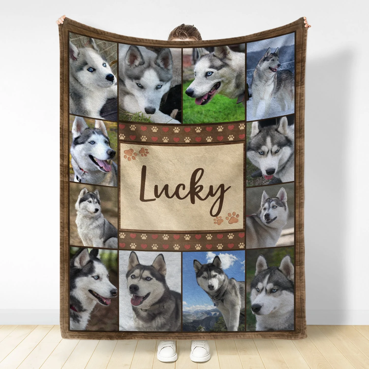 Custom Photo Dog Name And Photo - Gift For Dog Lovers - Personalized Fleece Blanket - Image 2