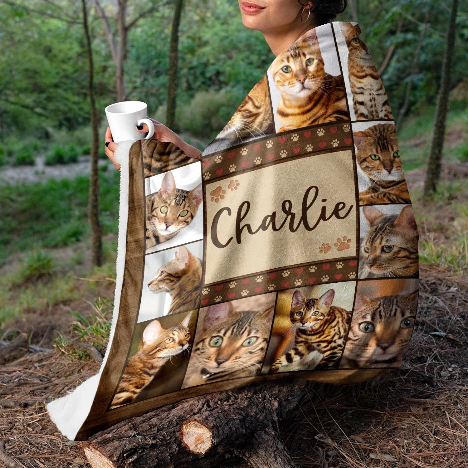 Custom Photo Dog Name And Photo - Gift For Dog Lovers - Personalized Fleece Blanket - Image 3