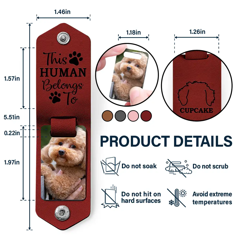 Custom Photo Dog Portrait - Gift For Pet Owners, Pet Lovers - Personalized Leather Photo Keychain - Image 4