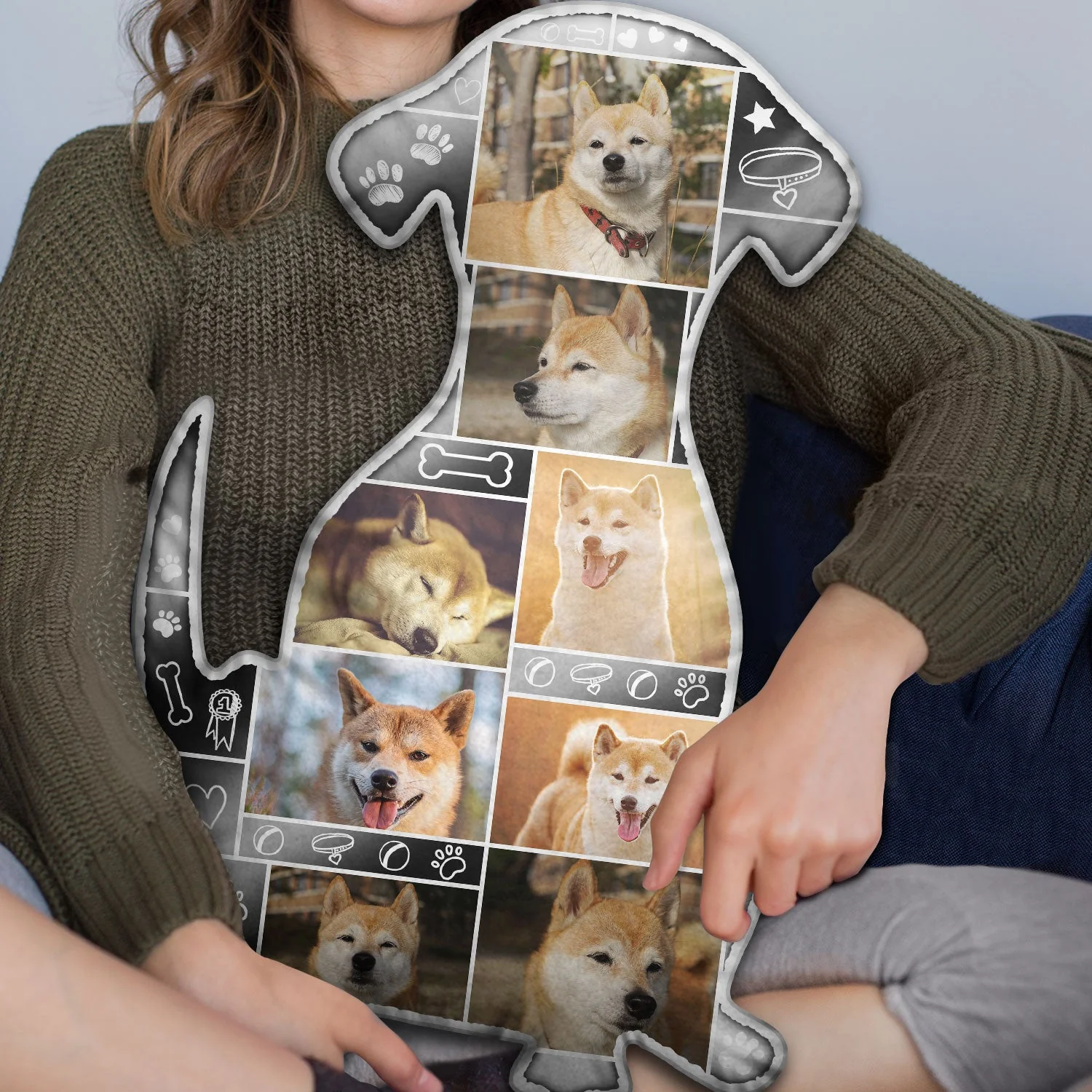Custom Photo Dog Shape - Gift For Dog Lovers, Dog Mom, Dog Dad - Personalized Custom Shaped Pillow - Image 2
