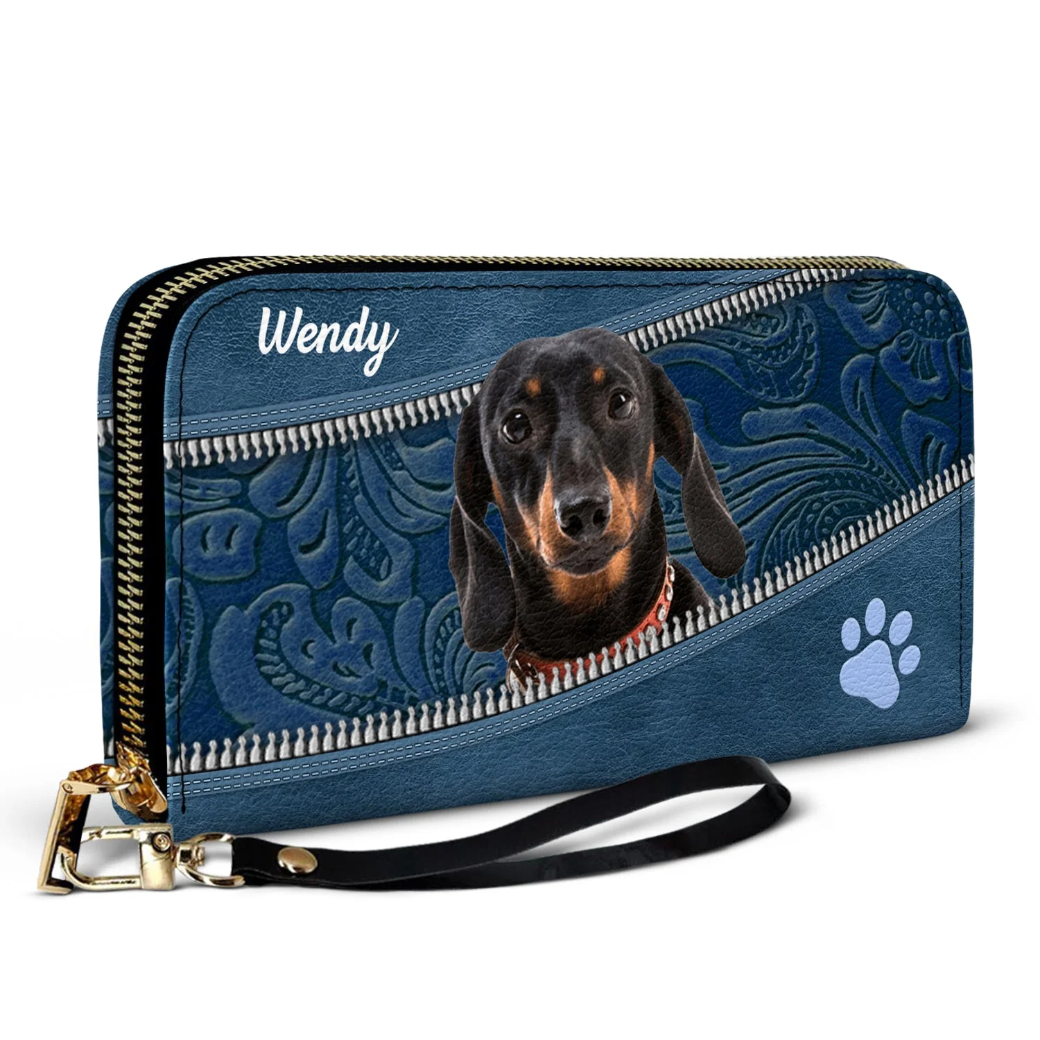 Custom Photo Dogs And Cats Aesthetic Pattern - Loving Gift For Pet Lovers - Personalized Leather Long Wallet - Image 3