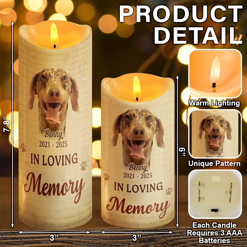 Custom Photo Don't Cry For Me I'm Okay - Personalized Flameless LED Candle - Image 6