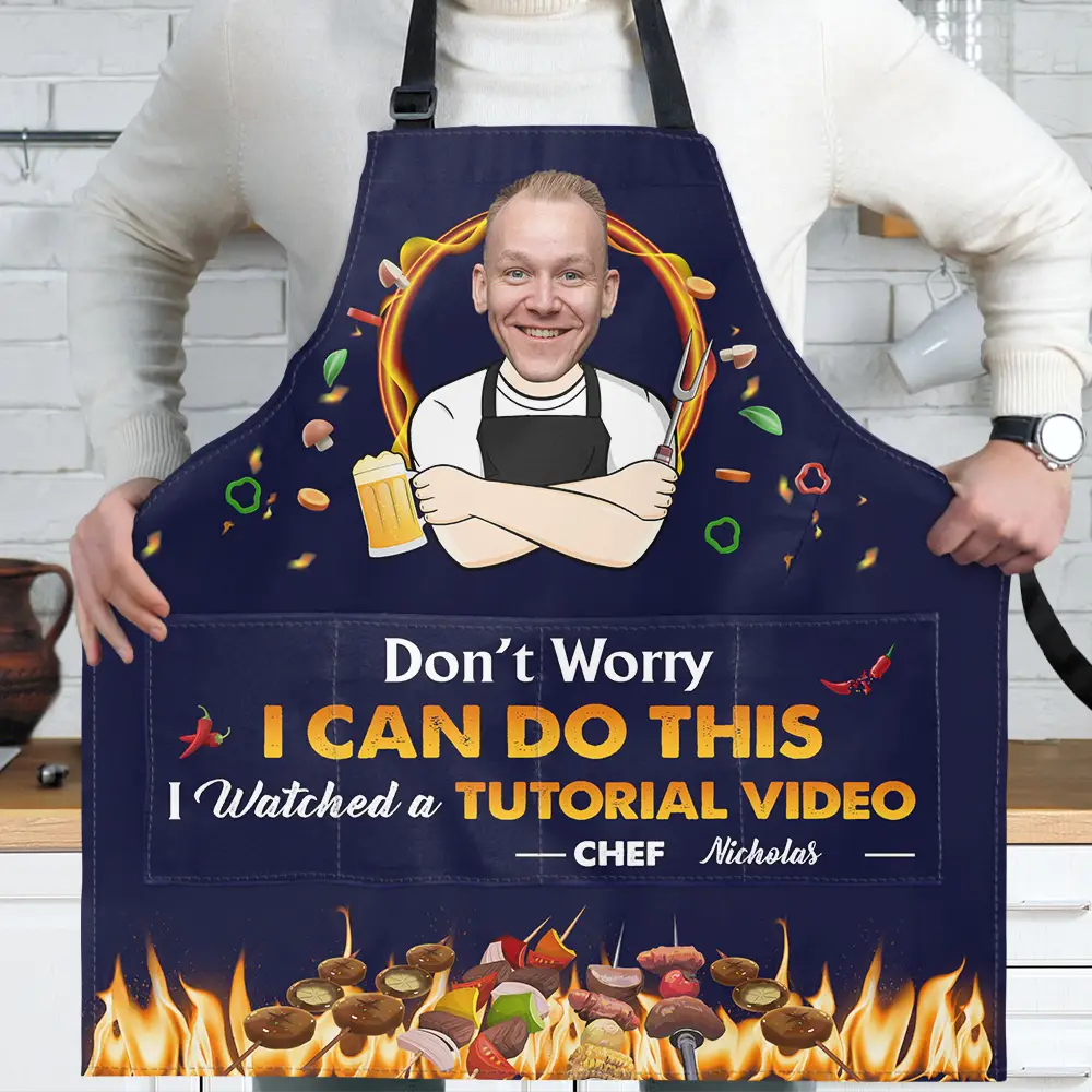 Custom Photo Don't Worry I Can Do This - Personalized Apron - Image 3