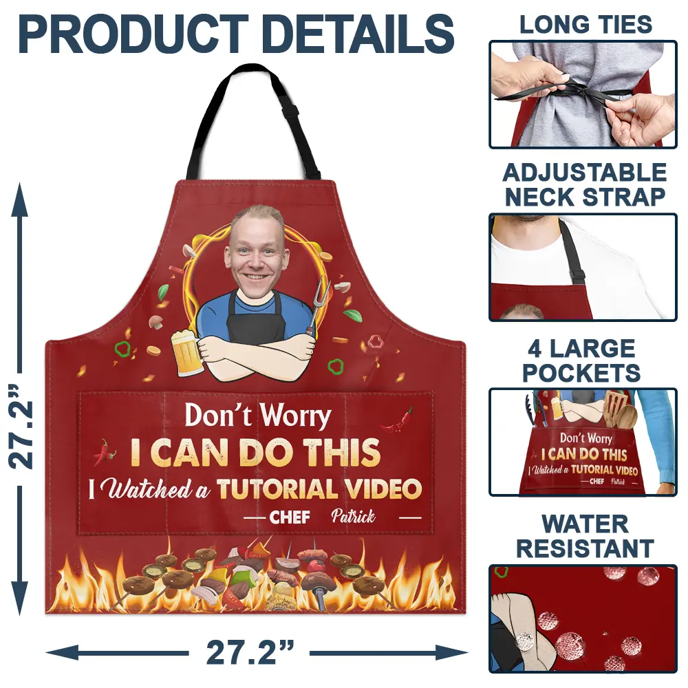 Custom Photo Don't Worry I Can Do This - Personalized Apron - Image 5
