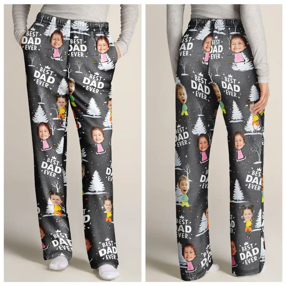 Custom Photo Doodle Kids Best Dad Grandpa Ever - Personalized Pajama Pants - Image 4