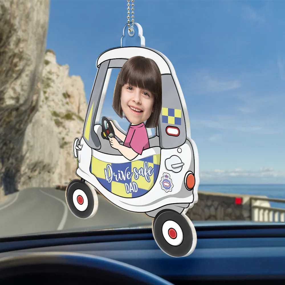 Custom Photo Drive Safe Dad Grandad - Personalised Acrylic Car Hanger - Image 3