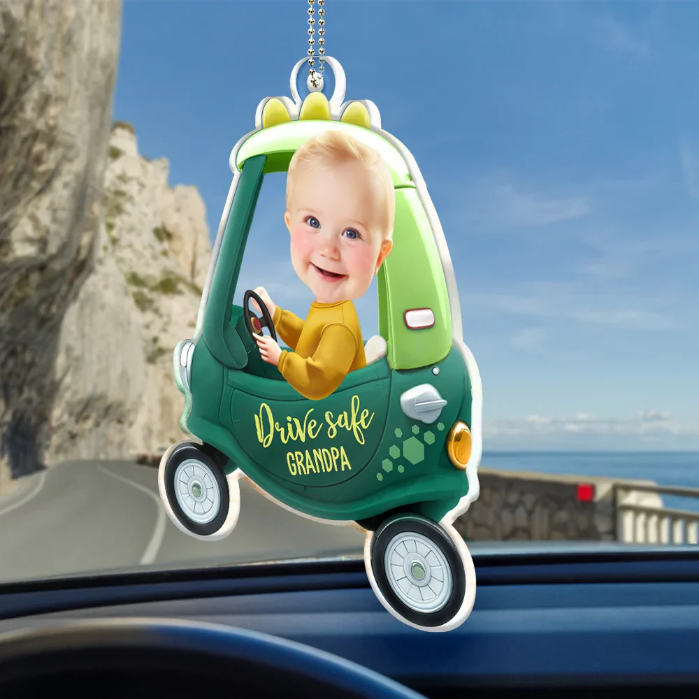 Custom Photo Drive Safe Daddy 3D Effect - Personalized Acrylic Car Hanger - Image 3