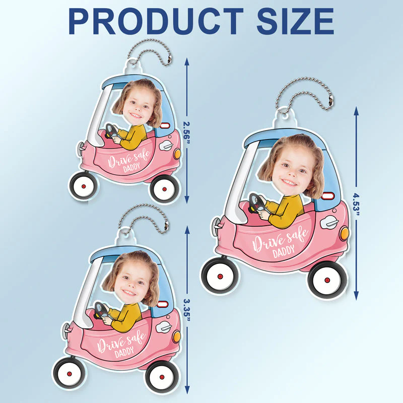 Custom Photo Drive Safe Daddy - Birthday, Loving Gift For Dad, Father, Papa, Grandpa - Personalized Acrylic Car Hanger - Image 5