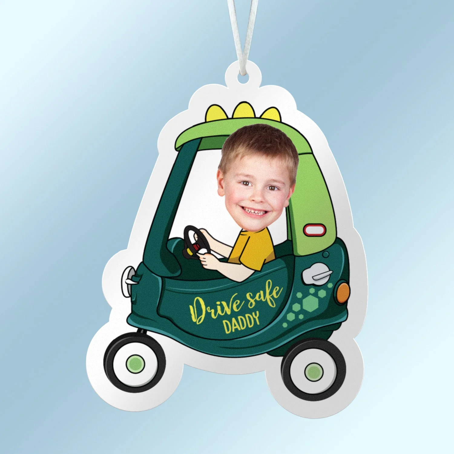 Custom Photo Drive Safe Daddy - Birthday, Loving Gift For Dad, Father, Papa, Grandpa - Personalized Photo Air Freshener - Image 4