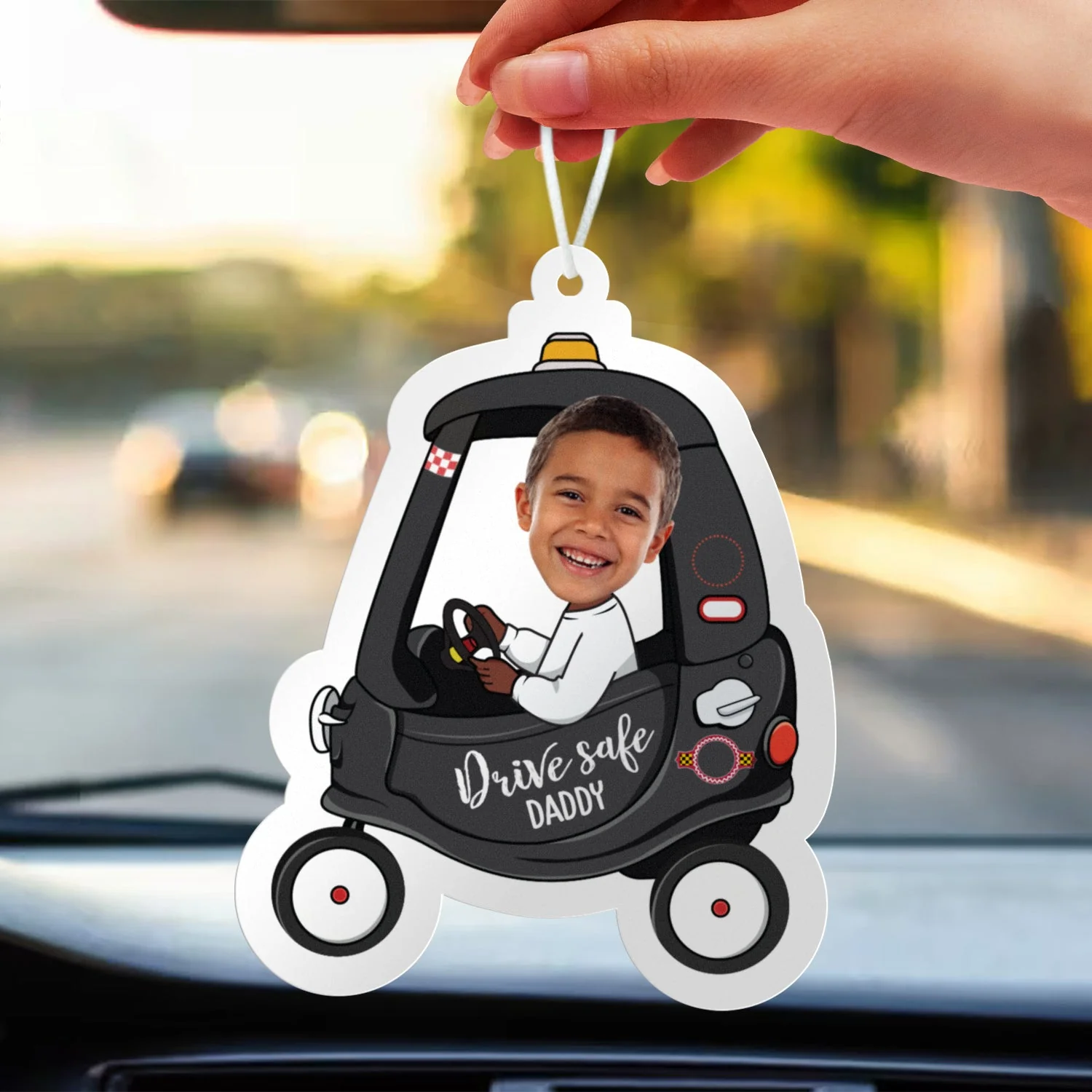 Custom Photo Drive Safe Daddy - Birthday, Loving Gift For Dad, Father, Papa, Grandpa - Personalized Photo Air Freshener - Image 5