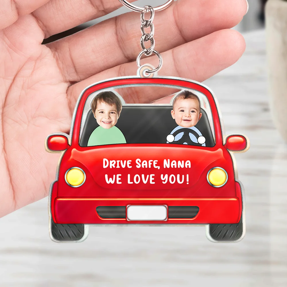 Custom Photo Drive Safe Daddy Funny Kids - Personalized Acrylic Keychain - Image 5