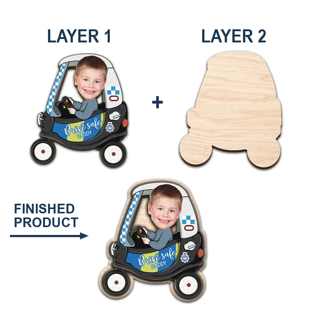 Custom Photo Drive Safe Daddy - Personalized Custom Shaped Car Visor Clip - Image 5